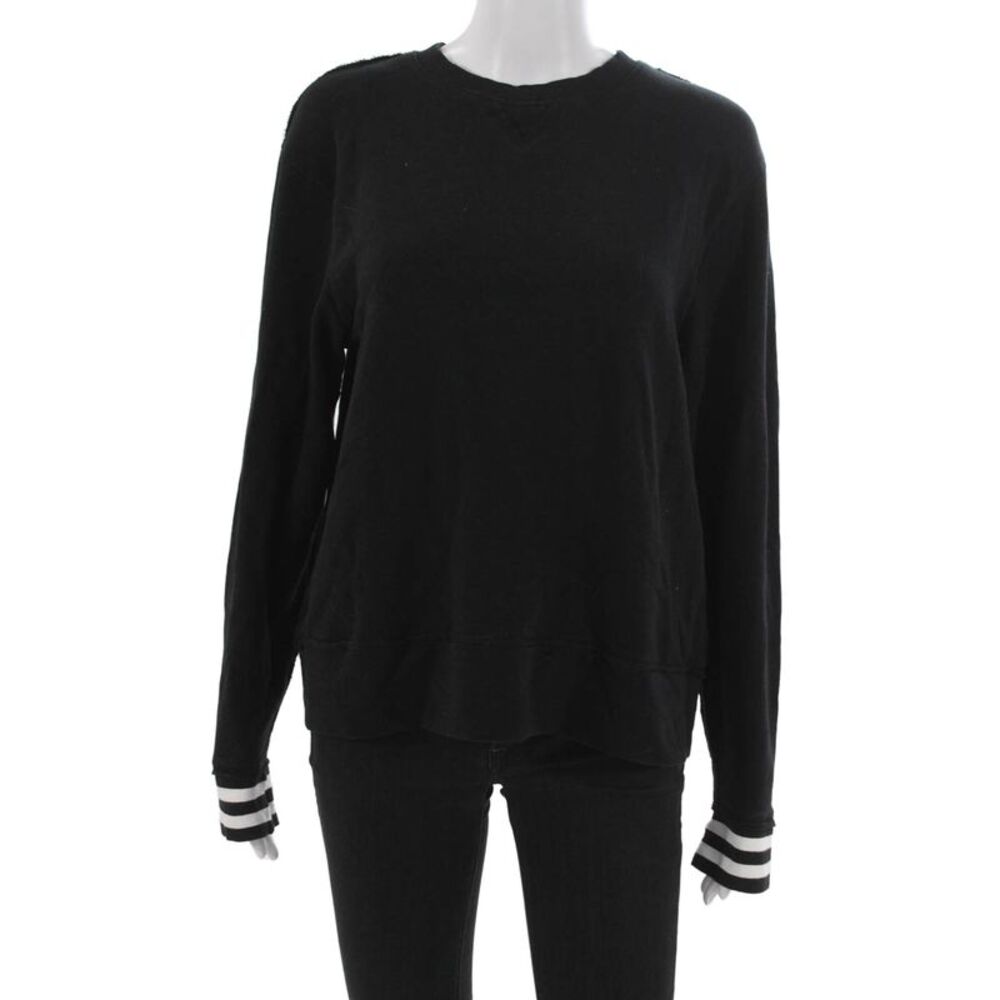 Tasc Womens Organic Cotton Pullover Black Crew Neck Long Sleeve Size S